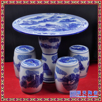 瓷藝雅韻 景德鎮手繪山水庭院桌凳，讓賞月乘涼更具詩意
